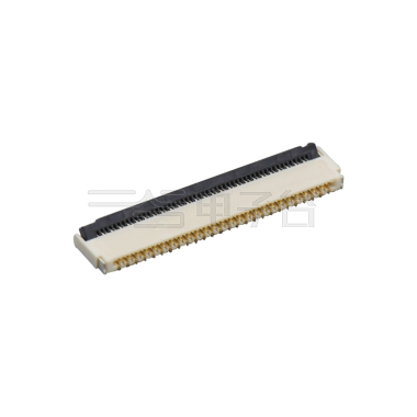 Pitch 0.30mm H1.0mm双排卧贴后掀盖双面接 FPC 51pin 本色 镀全金G/F
